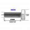 PARAFUSO SEXTAVADO INOX DIN 933 M16 X 25 A2 M16-2.00X25 A2 DIN933