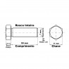 Parafuso Sextavado Ao 8.8  M7 x 50MM MA DIN 933