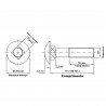 Parafuso Francs com Porcas Zincado Branco 1/2 x 6 ASME  B18.5