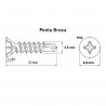 Parafuso Auto Brocante Cabea Chata Phillips 3,5 x 13 Zincado Branco
