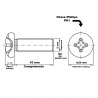 Parafuso Maquina Panela Bicromatizado Phillips M2 x 10MM Din 7985 (Din en Iso 7045)